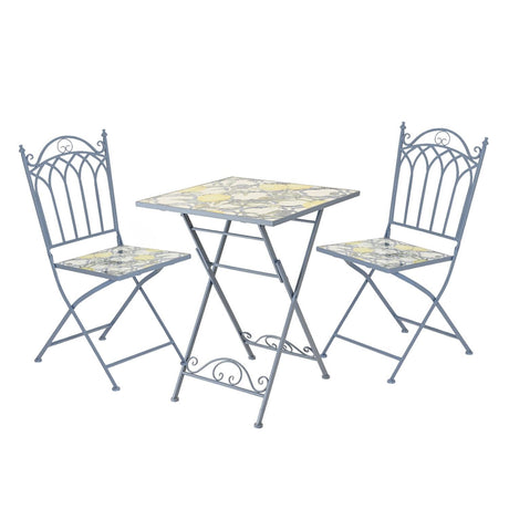 Decoris Lemon Sorrento 2-Seater Mosaic Iron Bistro Set