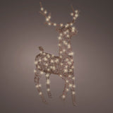 Lumineo 147cm Dark Brown/Warm White LED Reindeer