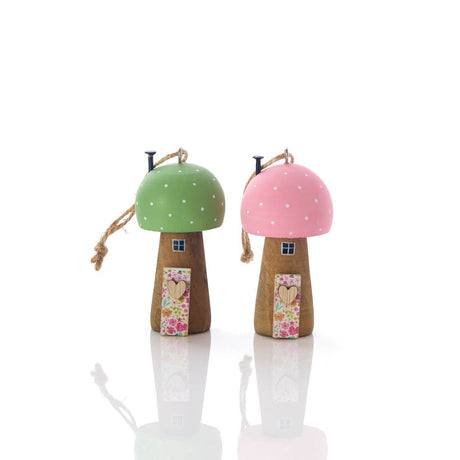 Richard Langs Toadstool House Wooden Hanging Decoration (Choice of 2) - 8CG100
