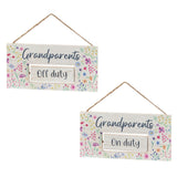 Richard Langs Floral Grandparent On/Off Duty Spin Wooden Plaque - 8FD102