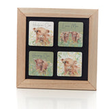 Richard Langs Wooden Highland Cow Floral Magnet (Choice of 4)