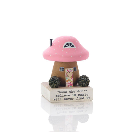 Richard Langs Pink Wooden Mushroom on Word Block - 8HO120
