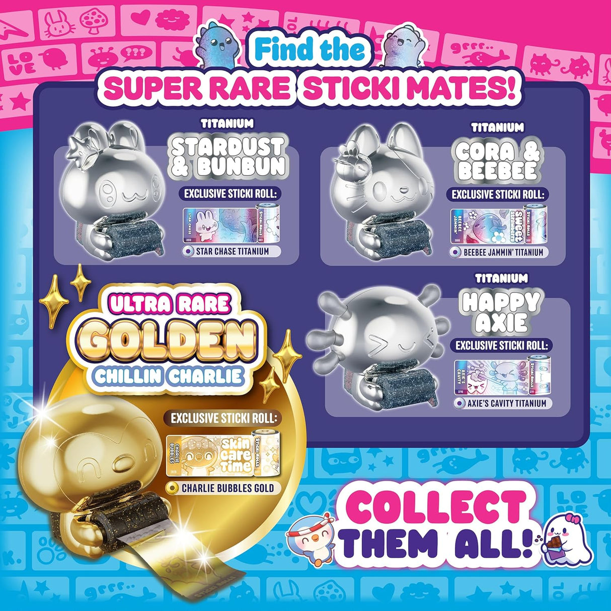 Sticki Rolls Sticki Mates Sticker Dispenser Mystery Box