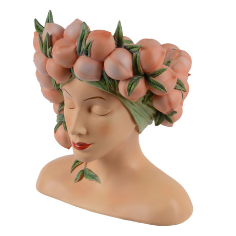 Kaemingk 20cm Planter Polyresin Head Peach on Head