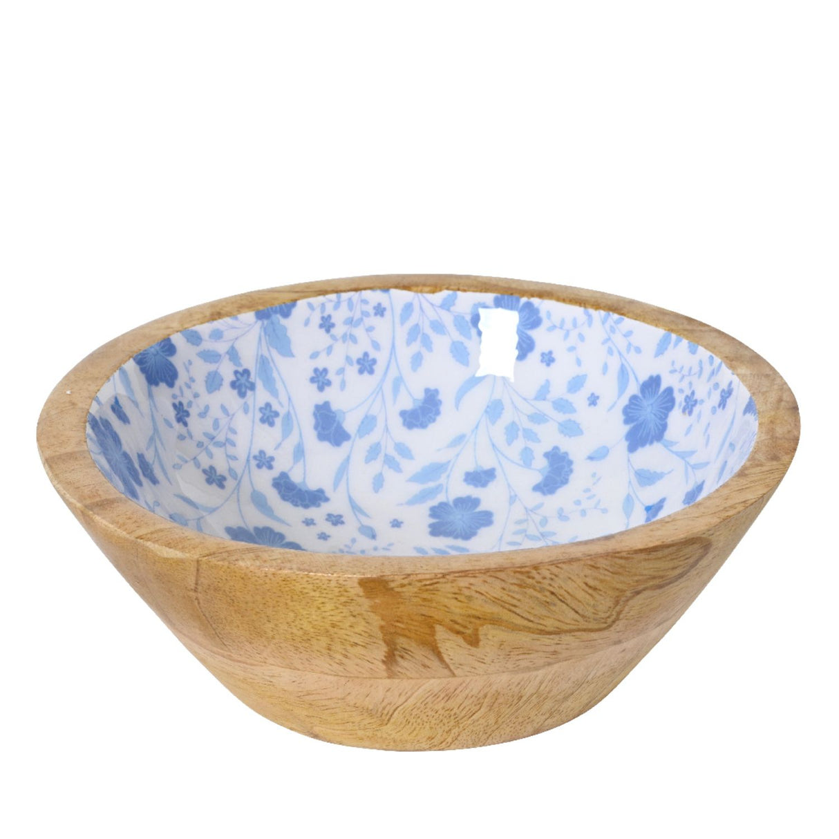 Kaemingk 30cm Deco Bowl Mangowood Petit Fleur Enamel