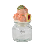 Kaemingk 19cm Storage Jar Glass Shiny Peach