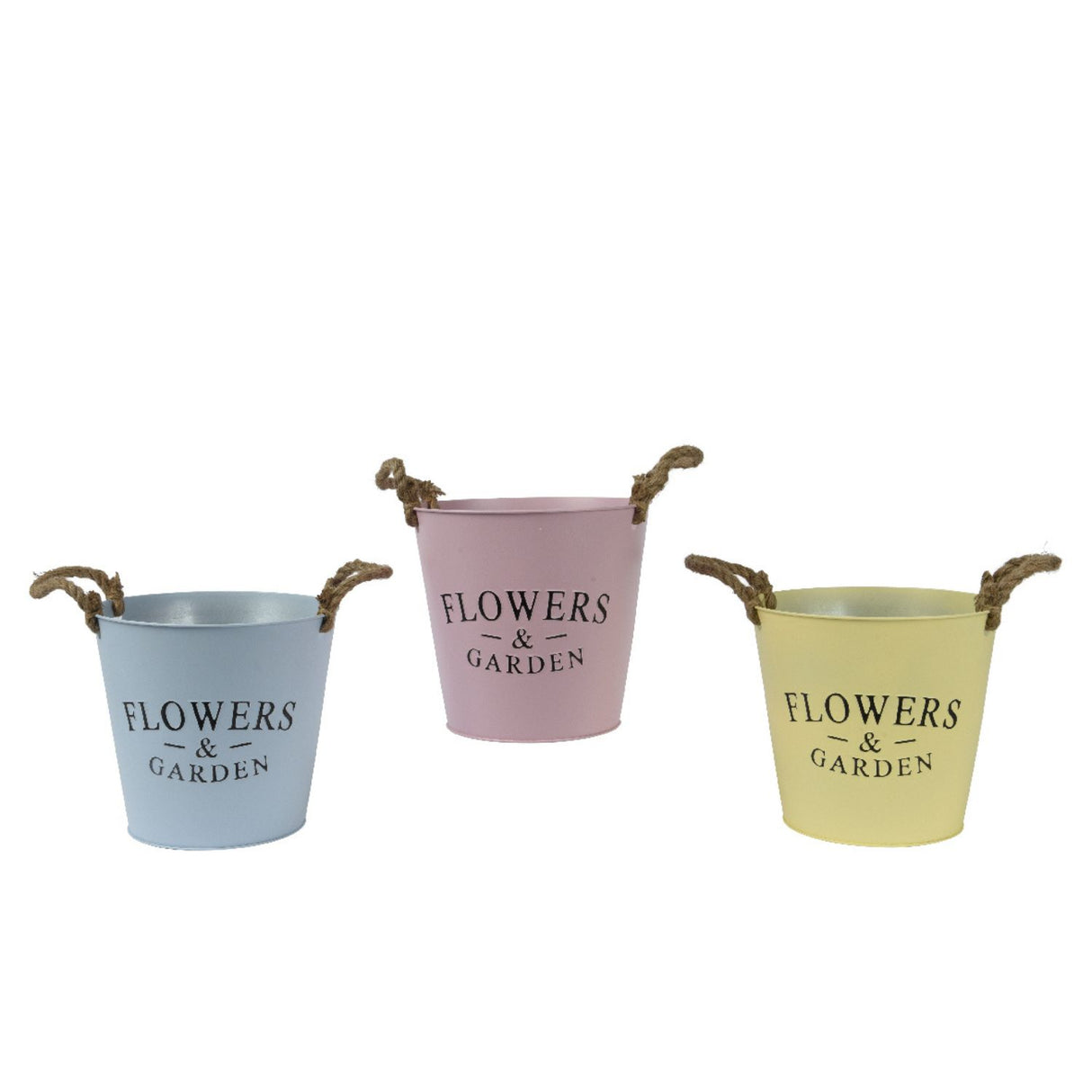 Kaemingk 22cm 'Flowers & Garden' Outdoor Iron Bucket