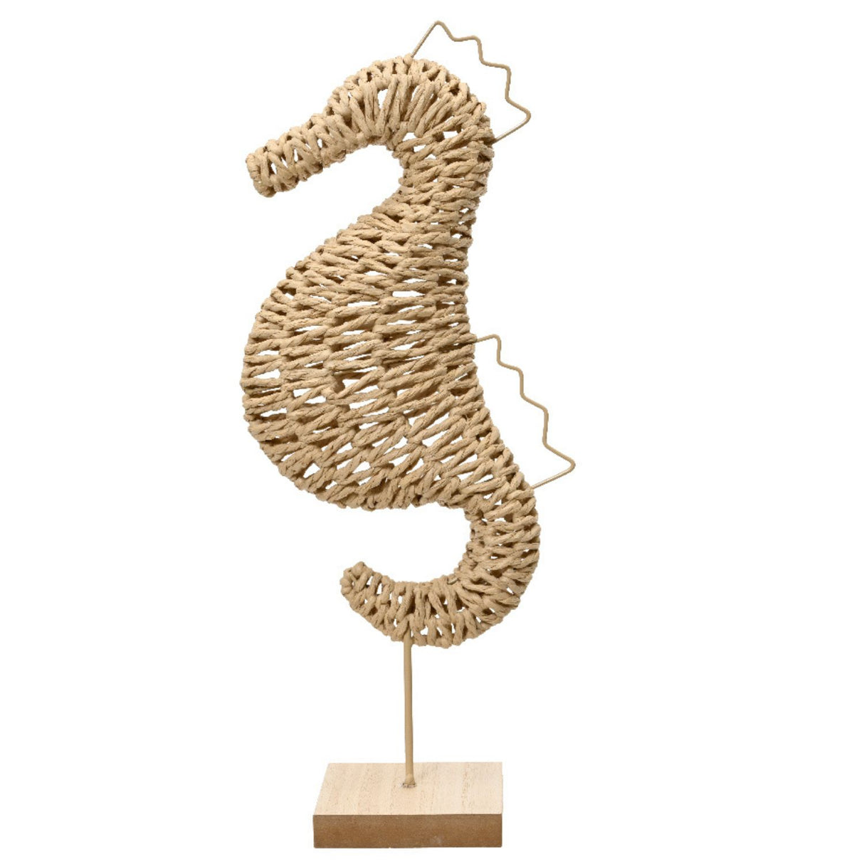 Kaemingk 42cm Paper Rope Rattan Seahorse with Sustainable Wood
