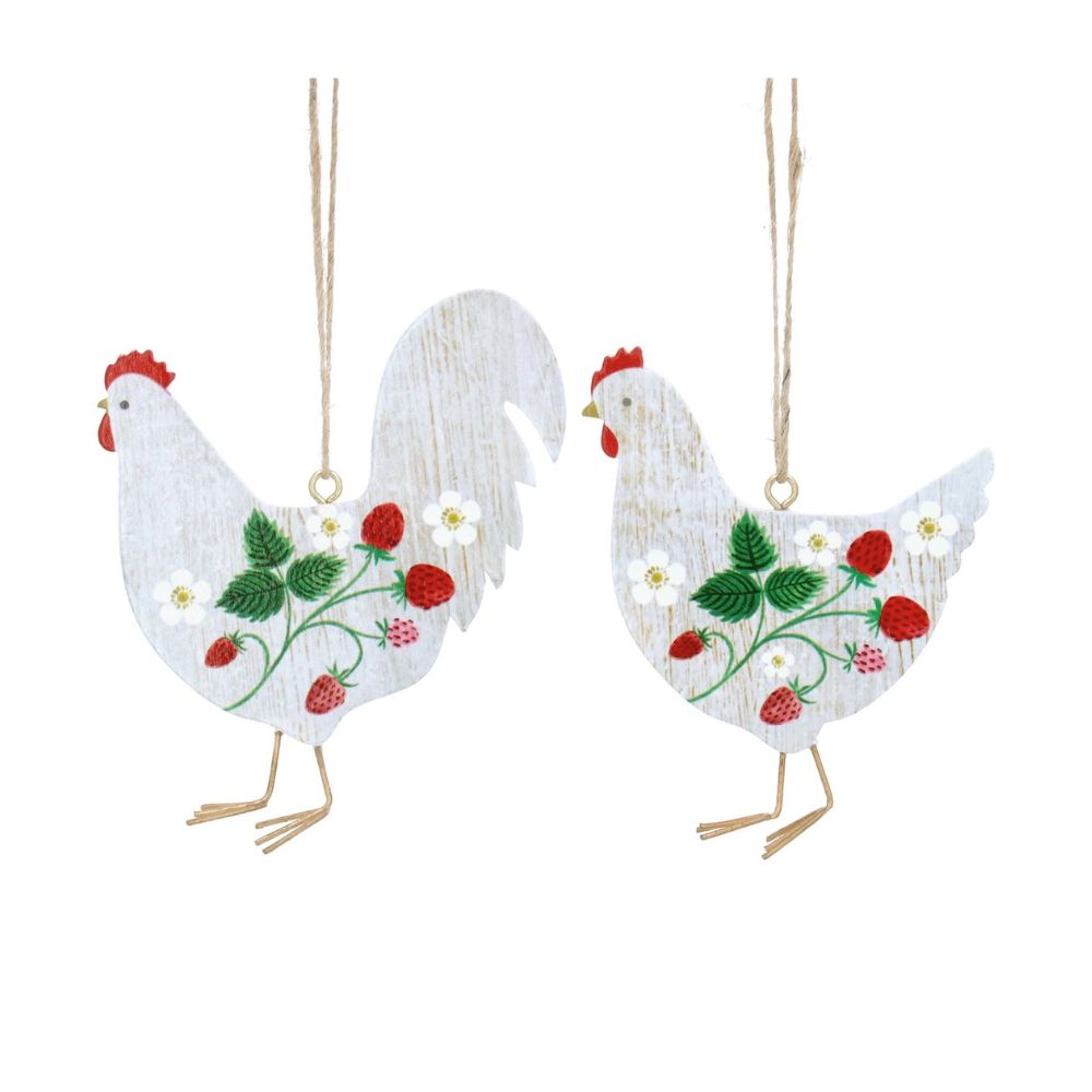 Gisela Graham 27cm Bristle Hen Ornament (Choice of 2)