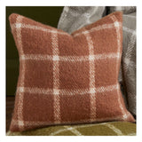 Walton & Co 43cm Faux Mohair Chequered Cushion Spice