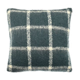Walton & Co 43cm Faux Mohair Chequered Cushion Blate Blue
