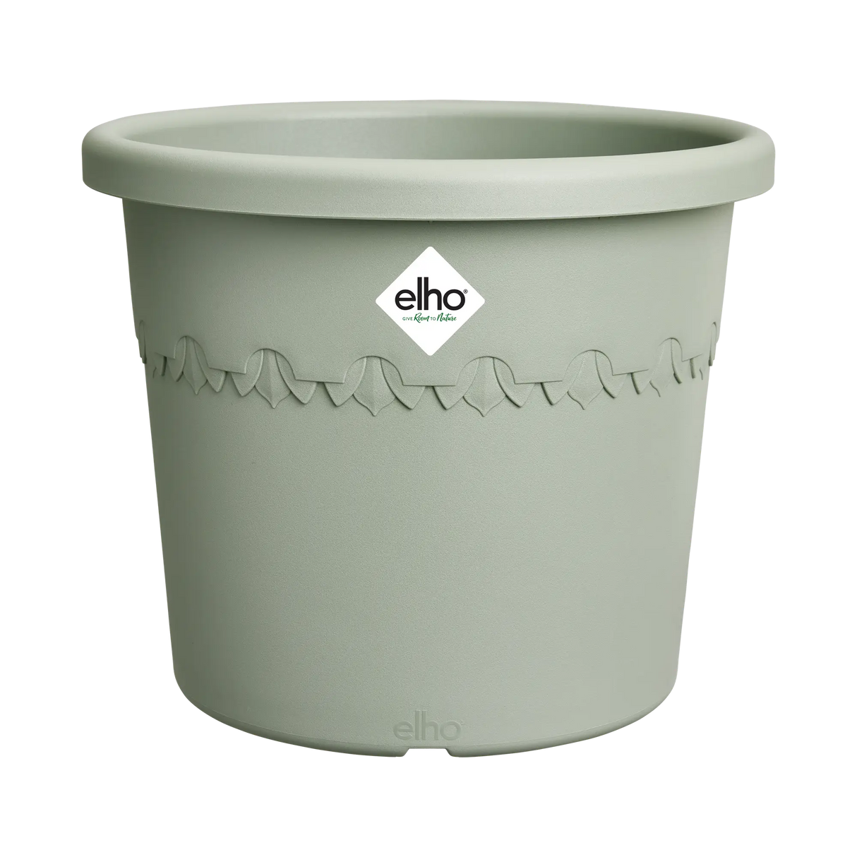 Elho 40cm Algarve Cylindro Plastic Pot - Thyme Green