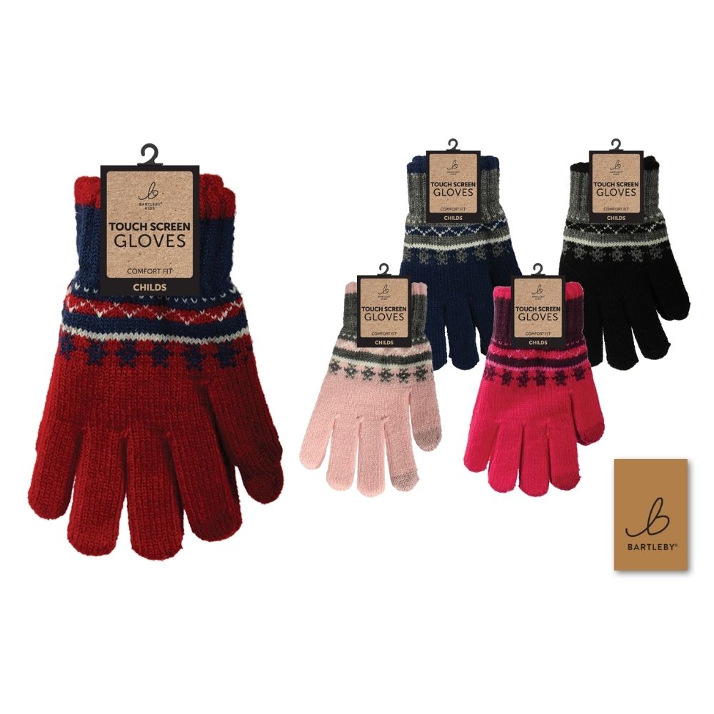 Bartleby Children's Patterned Touchscreen Gloves - (Choice of 5)