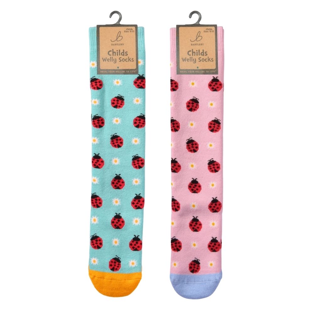 Bartleby Cute Ladybird Childs Welly Socks - (Choice of 2) - 6/3