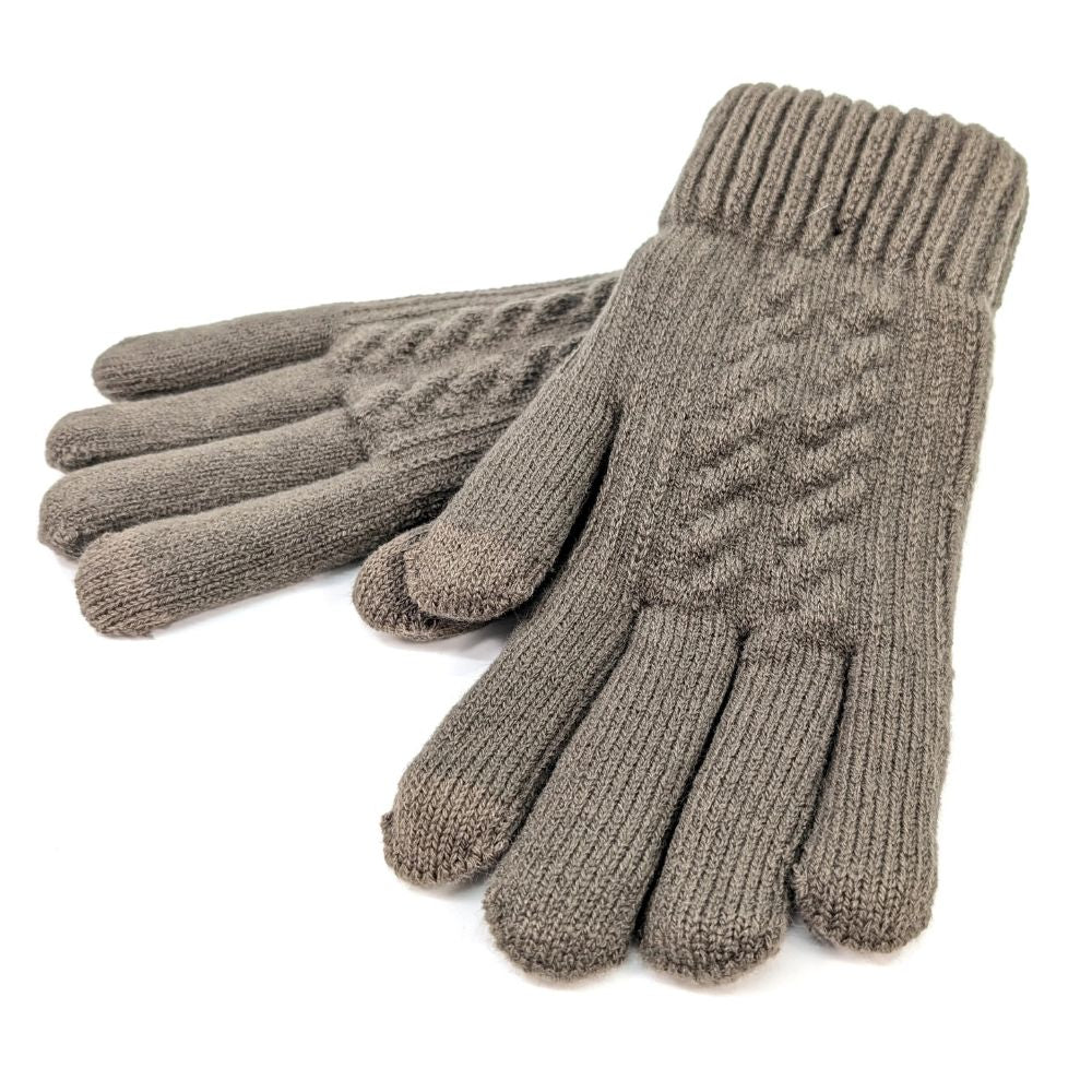 Black Ginger Mens Knitted Gloves - Khaki