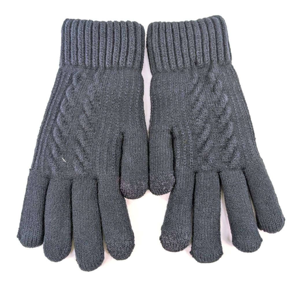 Black Ginger Mens Knitted Gloves - Navy