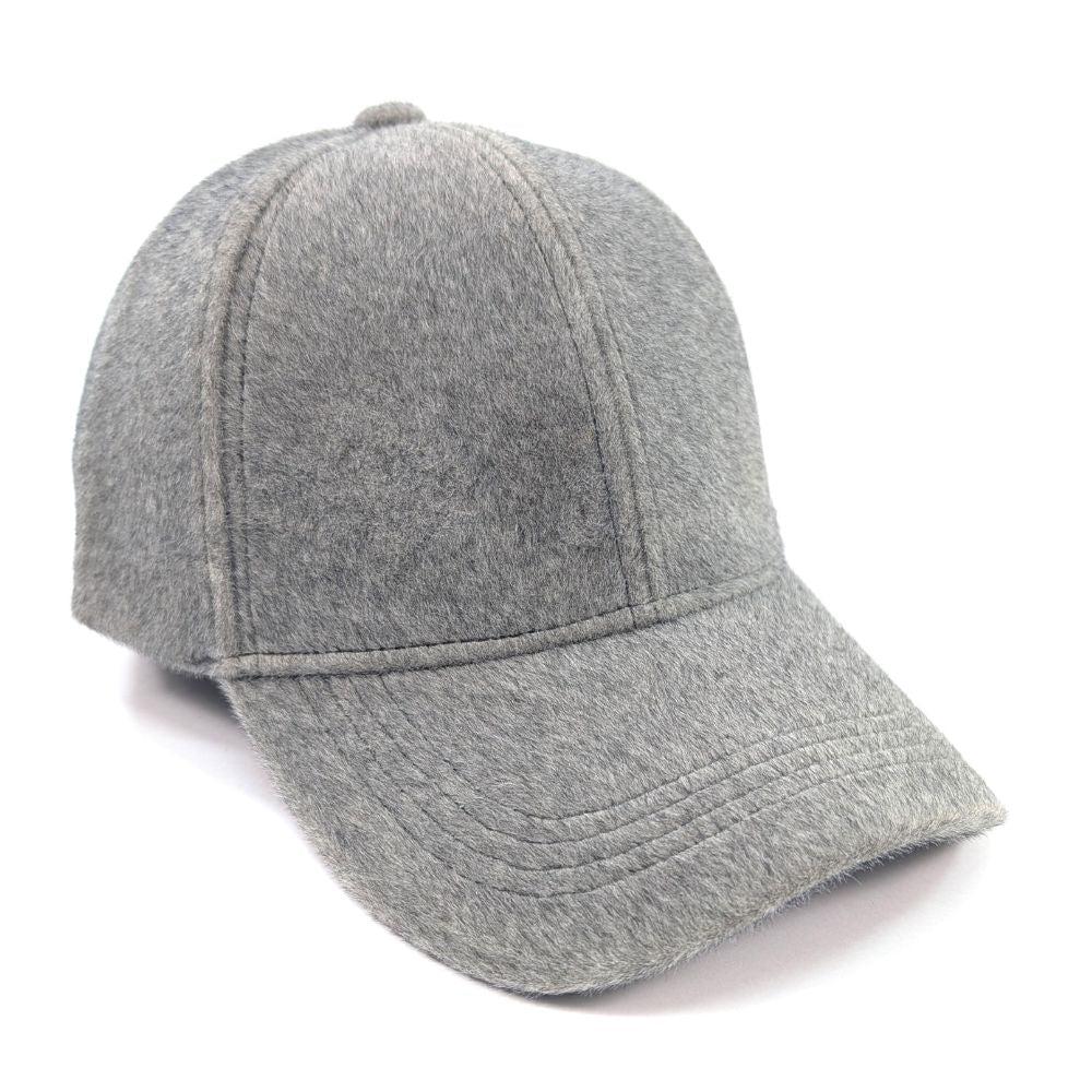 Black Ginger Wool Feel Cap - Dark Grey