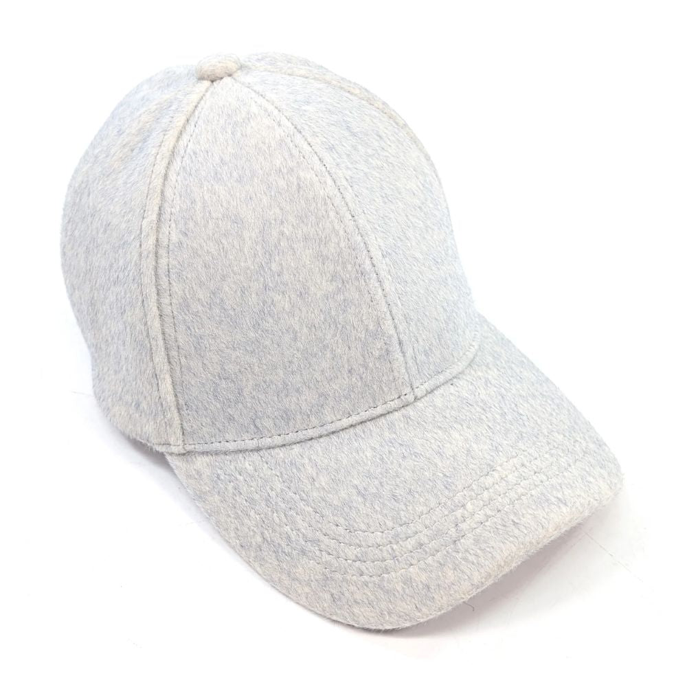 Black Ginger Wool Feel Cap - Light Grey