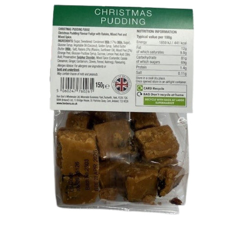 Bon Bon’s 150g Christmas Pudding Fudge Bag