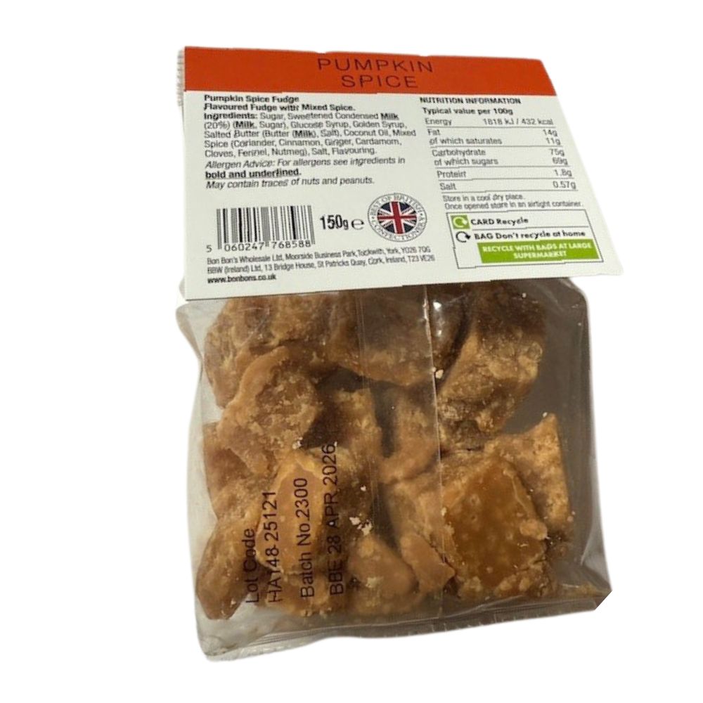 Bon Bon's 150g Pumpkin Spice Fudge Bag