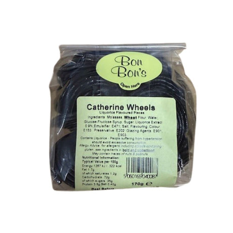 Bon Bon's 170g Liquorice Catherine Wheels