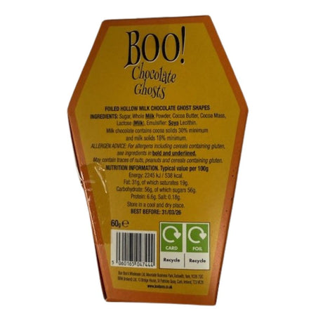 Bon Bon's 60g Gourmet Chocolate Ghosts Coffin box