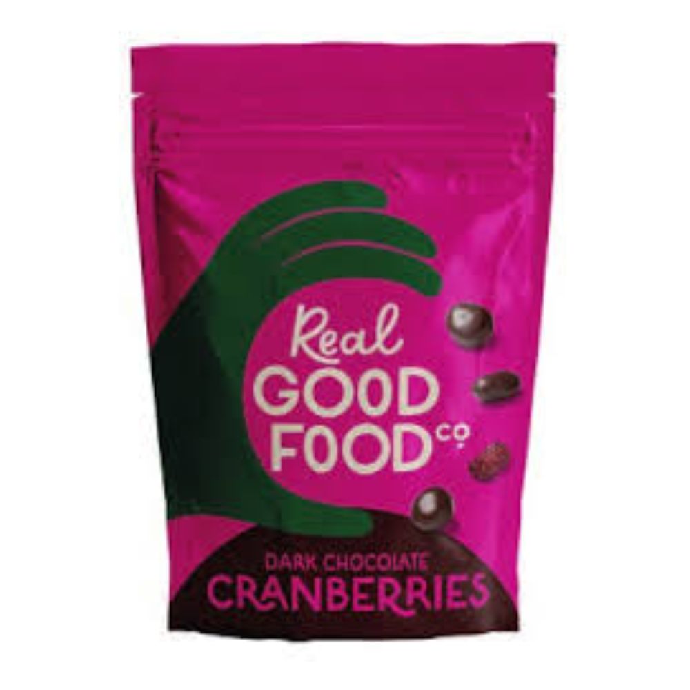 Bon Bon's Real Good Food Co.  150g Dark Chocolate Coated Cranberries