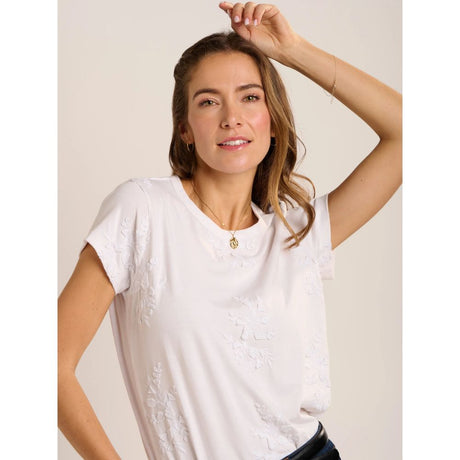 Brakeburn Agathe Embroidered T-Shirt - White