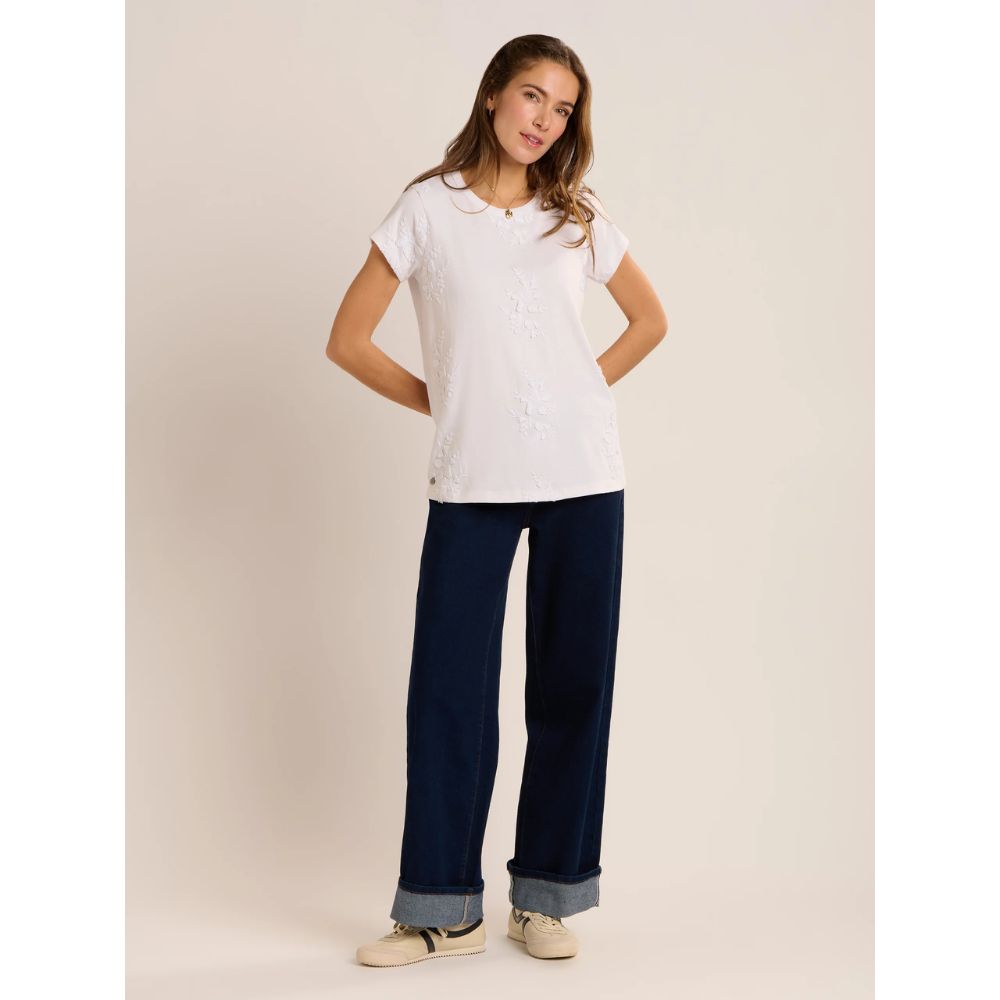 Brakeburn Agathe Embroidered T-Shirt - White