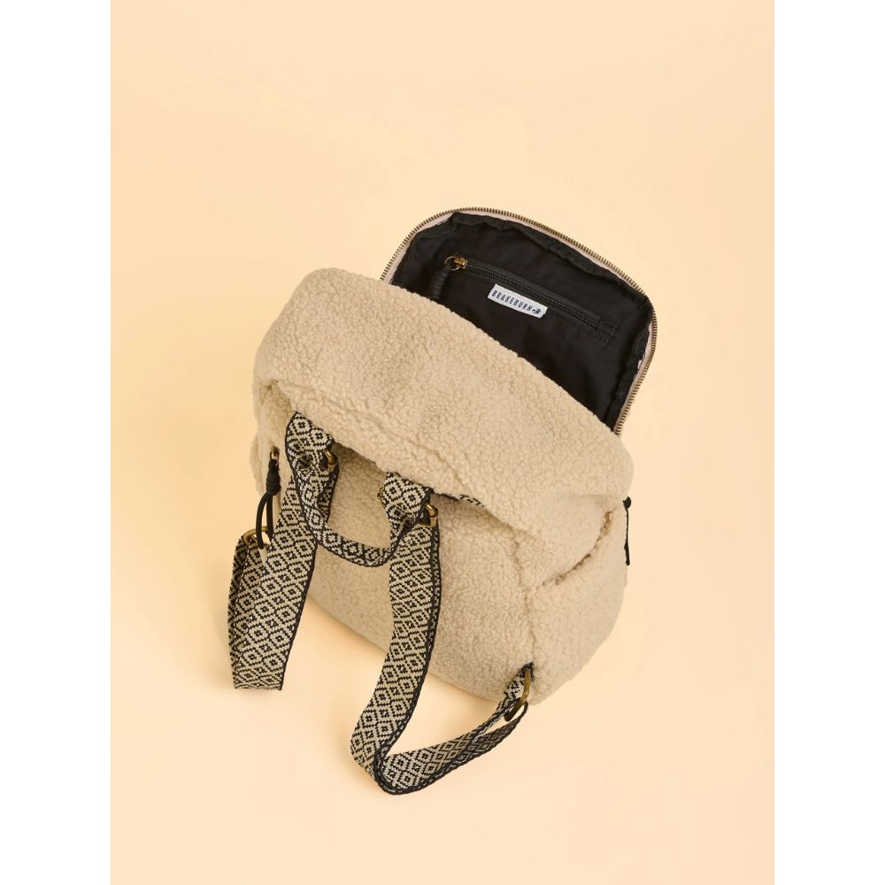 Brakeburn Ope Teddy Fleece Backpack - Cream
