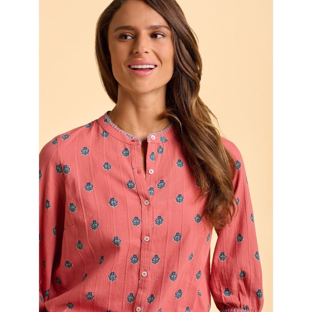 Brakeburn Sara Floral Blouse Top - Pink