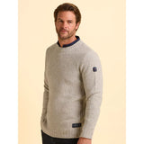 Brakeburn Alderley Wool Blend Crew Neck Jumper - Grey