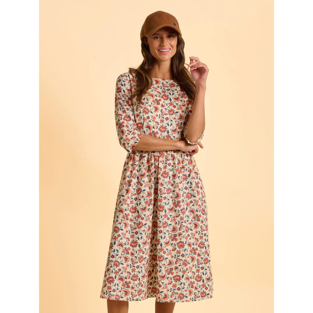 Brakeburn Beech Floral Dress - Cream