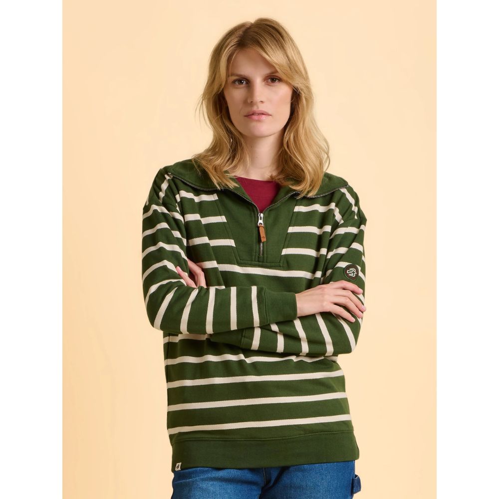 Brakeburn Charmouth Quarter Zip Sweatshirt - Green