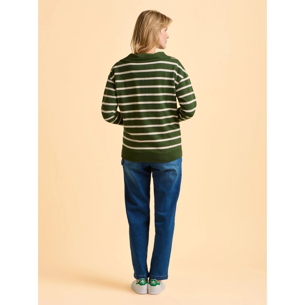 Brakeburn Charmouth Quarter Zip Sweatshirt - Green