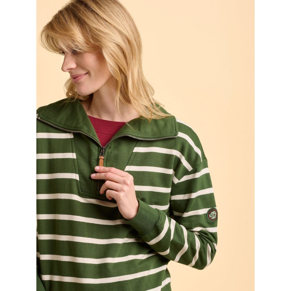 Brakeburn Charmouth Quarter Zip Sweatshirt - Green