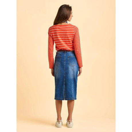 Brakeburn Nicola Long Denim Skirt - Blue