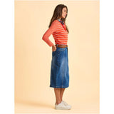 Brakeburn Nicola Long Denim Skirt - Blue