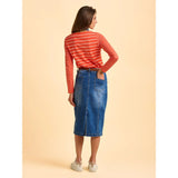 Brakeburn Nicola Long Denim Skirt - Blue