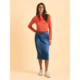 Brakeburn Nicola Long Denim Skirt - Blue