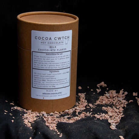 Brecon Chocolate 250g Cocoa Cwtch Milk Hot Chocolate Flakes