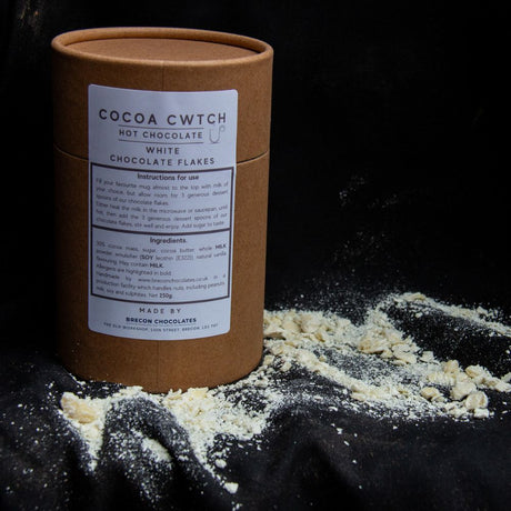 Brecon Chocolate 250g Cocoa Cwtch White Hot Chocolate Flakes