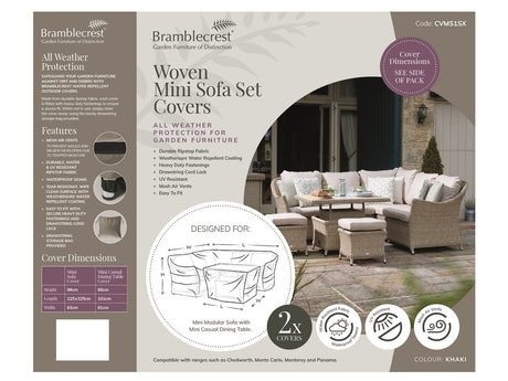 Bramblecrest Khaki Woven Mini Sofa Set Covers