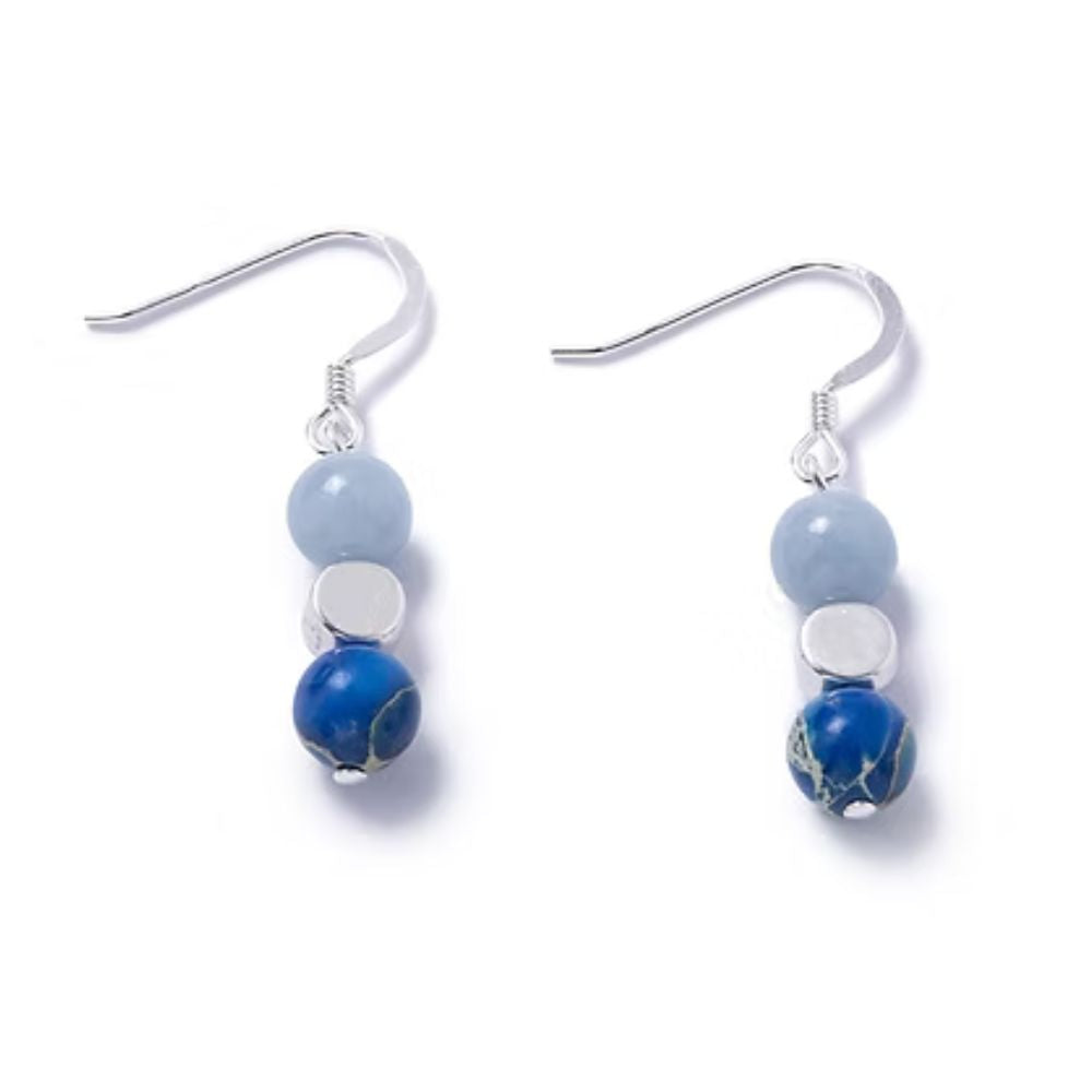 Carrie Elspeth Angelite & Lapis Medley Gemstone Earrings