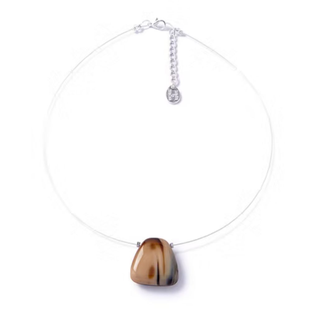 Carrie Elspeth Autumn Glass Pendant Necklace - Toffee