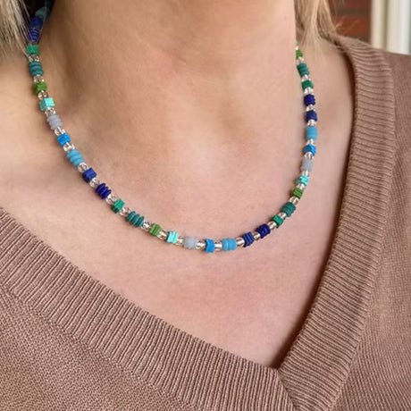 Carrie Elspeth Marine Confetti Beaded Necklace - Trio Full