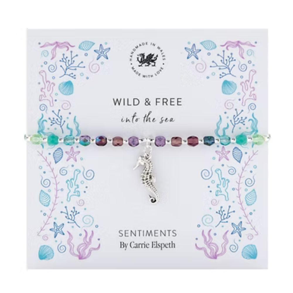 Carrie Elspeth Wild & Free Seahorse Charm Beaded Bracelet