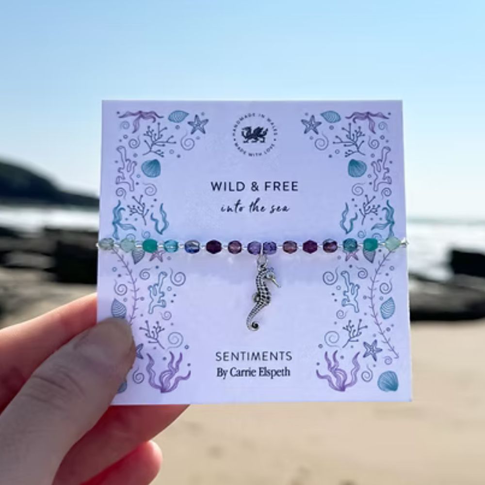Carrie Elspeth Wild & Free Seahorse Charm Beaded Bracelet