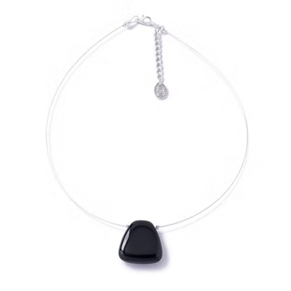 Carrie Elspeth Autumn Glass Pendant Necklace - Jet