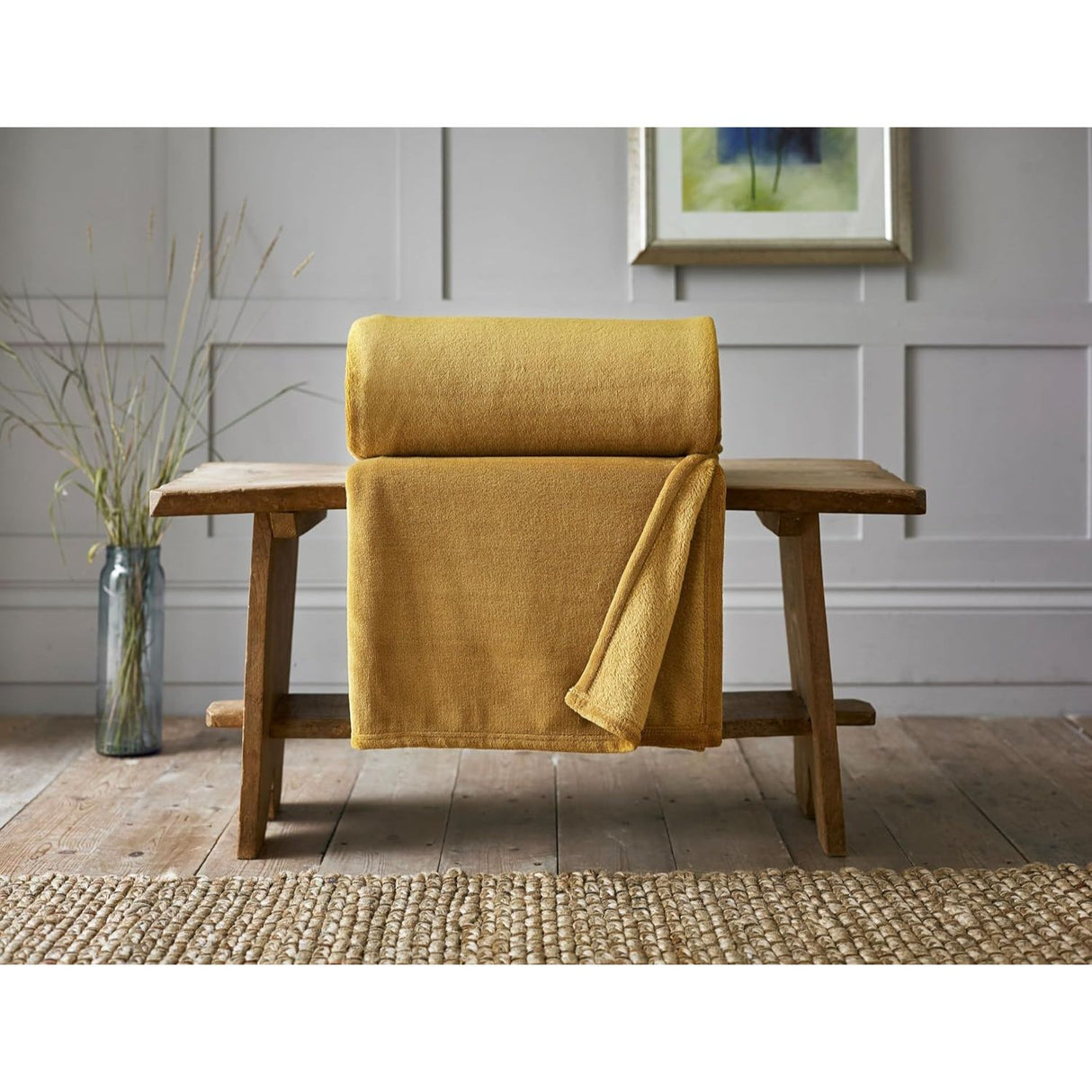 Deyongs 180 x 250cm Snuggle Touch Supersoft Throw - Ochre Yellow
